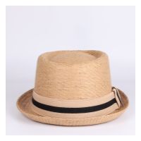 Women Men Straw Sun Hat For Summer Beach Gentleman Pork Pie Hat Roll Up Brim Panama CapTH