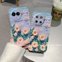 เคสโทรศัพท์ Realme 11X Realme 11 5G Realme11 4G เคส Phone Case Realme C51 NFC ใหม่หรูหราวินเทจบลูเรย์เคสไรน์สโตน Realme11X 5G Camellia ฝาครอบนิ่มลายดอกไม้2023