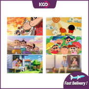 Ks tranh Hoạt Hình Tranh Đính Đá 5D Tự Làm Bút Chì Màu Shin Chan Trang Trí