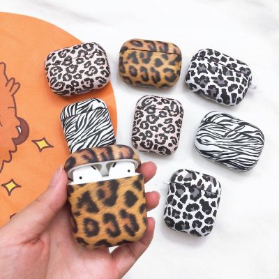 【CC】 AirPods 2 1 Pink Leopard Pattern Earphone Cases Hard Headset Charging Cover Accessories for Air Pods 3