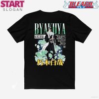 START เสื้อยืดแขนสั้นลําลอง ทรงหลวม พิมพ์ลายกราฟฟิคอนิเมะ Bleach - Byakuya Kuchiki พลัสไซซ์ แฟชั่นสําหรับผู้ชาย