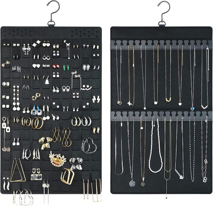 large-necklaces-door-wall-with-hanger-holder-rotating-earring-organizer-jewelry-dual-sided