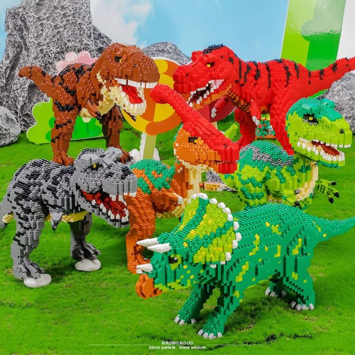 2023-เข้ากันได้กับเลโก้อนุภาคขนาดเล็กตัวต่อบล็อกไดโนเสาร์-tyrannosaurus-rex-ของเล่นเพื่อการศึกษาสำหรับเด็กผู้ชายบล็อกตัวต่อประกอบสูง