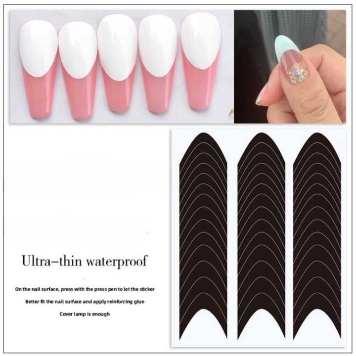 1-sheet-french-manicure-edge-auxiliary-nail-sticker-6-designs-moon-v-shape-self-adhesive-nail-tip-guides-for-diy-line-nail-tools