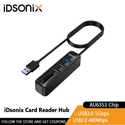 IDsonix USB ฮับเครื่องอ่านการ์ด3.0บวก2-พอร์ต USB2.0บวก Tf/ การ์ดรีดเดอร์ SD เครื่องอ่านการ์ดสามารถของเล่นเชื่อมต่อกันดิสก์ U ภายนอกฮาร์ดดิสก์แบบพกพาแป้นพิมพ์และเมาส์ฯลฯฮับเครื่องอ่านการ์ด USB สำหรับแล็ปท็อปคอมพิวเตอร์เดสก์ท็อปฯลฯ