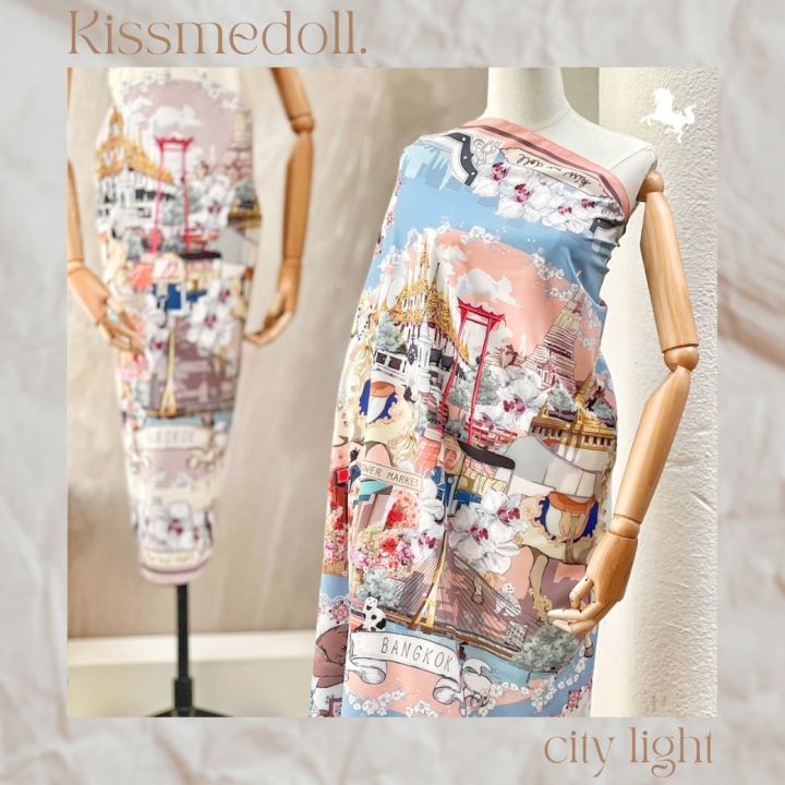 kiss-me-doll-รุ่นrare-item-ลาย-city-light-ขนาด-100x100-cm-ผ้าพันคอ-ผ้าคลุมไหล่