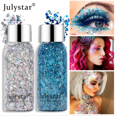 [Julystar] ELECOOL Official Store 10 Colors Diamond Glitter Eye Shadow Sequins Gel Waterproof Long-Lasting For Stage Makeup Face Full Body Sequins Eye Shadow Gel Cosmetic【Free Shipping】