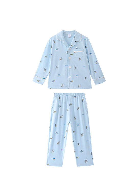 annil-childrens-clothing-boys-and-girls-pajamas-suit-2021-new-medium-and-big-children-spring-two-piece-suit-western-style-homewear