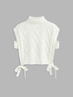 Cider Solid Cable Knit Vest เสื้อคลุมไหมพรมแขนกุดผู้หญิง เสื้อแฟชั่นผญ สไตล์เกาหลี
