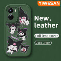 YIWESAN เคสสำหรับ VIVO Y16 Y35 5G Y56 5G ลายการ์ตูนน่ารัก Kuromi ฝาหลังเคสใส่โทรศัพท์หนังเคสนิ่มซิลิโคนกันกระแทกฝาปิดเลนส์เต็มเคสป้องกันกล้อง