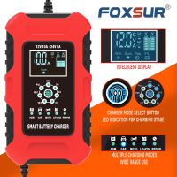 ZZOOI FOXSUR Battery Charger For Car 12/24V 10A 7-Stages AGM LiFePo4 Lead Acid Gel Wet Automatic Pulse Repair Fast Motorcycle Charging