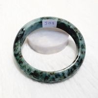 (J08) กำไลหยก พม่าแท้ Jadeite Type A ขนาด Size 62.9 mm. มีใบเซอร์