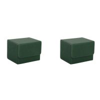2X Card Box Side-Loading Card Box Deck Case for Mtg Yugioh Card Binder Holder 100+,Green