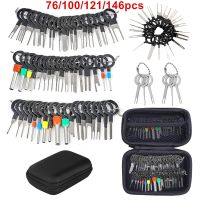 ♙∋▲ 76/100/121/146pcs Auto Repair Key Set Terminal Removal Tool Car Electrical Wire Crimp Connector Pin Needle Extractor Kit Plug