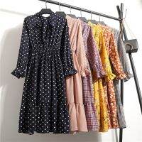 【Ladies shop】2020ฤดูใบไม้ผลิฤดูใบไม้ร่วง CasualShirt WorkPlaidDress WomenRedMidi Vestidos หญิงขนาดบวก