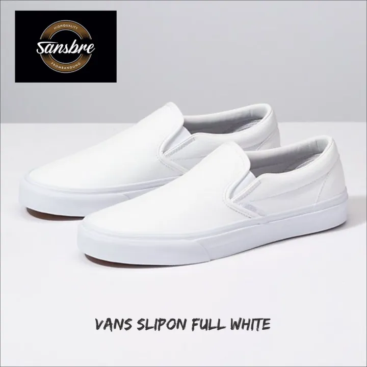 vans slip on total white