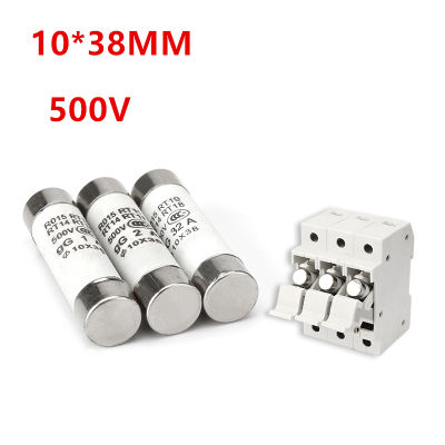 5Pcs 10*38 Fast blow ฟิวส์เซรามิค 10x38 มม.ฟิวส์ 500V 0.5A 1A 2A 4A 5A 6A 8A 10A 16A 20A 32A RO15 RT18 RT14-Tutue Store