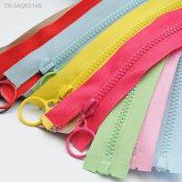 ☄☊ 14 colors Mix 3 resin zipper 25cm/60cm Candy colors zippers round ring zipper slider for DIY Sewing Bag garment accessories