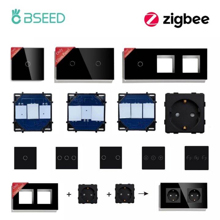 ใหม่-bseed-zigbee-1-2-3แก๊งฉลาดสวิทช์แบบสัมผัสหน้าจอโทรศัพท์เบ้าติดผนังชิ้นส่วนฟังก์ชั่น-diy-tuya-สมาร์ทแอปควบคุมพาวเวอร์พอยท์เตอร์