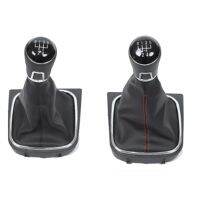 Car Manual 5 /6 Speed Gear Shift Knob With Black Boot Cover Gaitor Collar For VW Jetta 5 6 GOLF 6 VI MK5 MK6 2005-2014