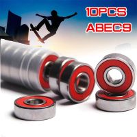 BAAHAN สำหรับสเก็ตบอร์ดสำหรับสกู๊ตเตอร์สแตนเลส608RS ABEC 9ล้อโรลเลอร์สเก็ต8X22X7Mm ABEC 9แบริ่งลูกกลิ้งแบริ่งเล่นสเก็ตล้อสเก็ตตลับลูกปืนสีแดงแบริ่ง