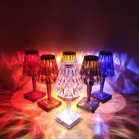 Italian Design Diamond Table Lamp Touch Sensor Acrylic Decoration Desk LED Night Light For Bedroom Bar Crystal Lighting Gift