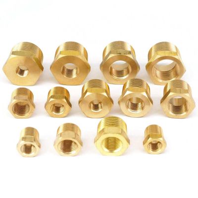 1/4 quot; 3/8 quot; 1/2 quot; 3/4 quot; NPT BSPT Male x Female Brass Reducing Bushing Pipe Fittings Connectors Adapter Air Gas Fuel Water