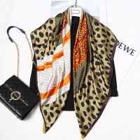 Big Size 110x110cm Square Printed Imitated Silk Scarves Ladies Fashion Bidang 45 Hijab