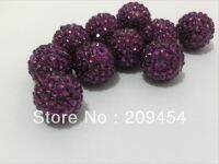 20mm 100pcslot Dark Purple(22#) Color Resin Rhinestone Ball Beads,Chunky Beads For Kids Jewelry Making