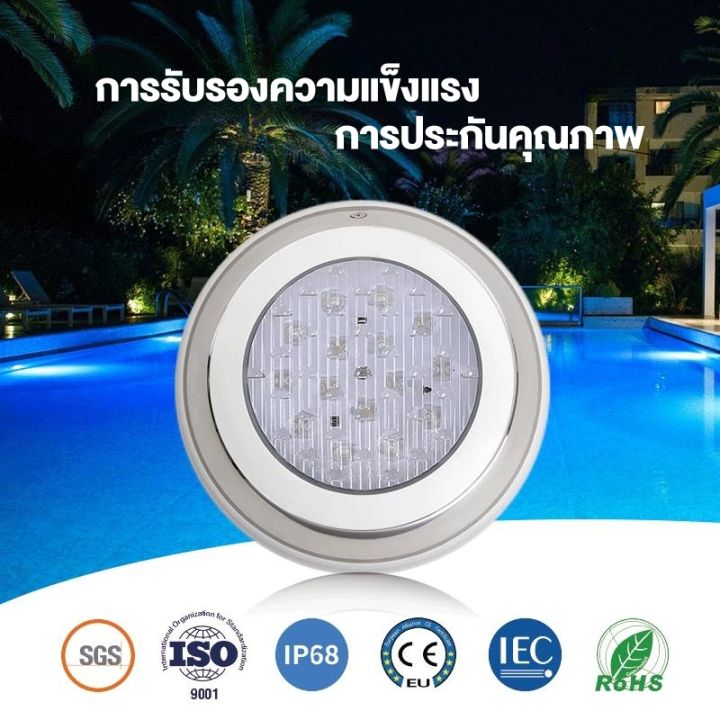 ไฟสระว่ายน้ำสแตนเลส-ไฟ-led-สระว่ายน้ำ-ac12v-ip68-โคมไฟใต้น้ำติดผนังกันน้ำ-white-light