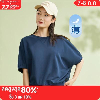 GIORDANO Women T-Shirts Fashion Kimono Short Sleeve Summer Tee Flat Lock Crewneck 100% Cotton Loose Casual Tshirts 05323419