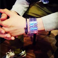 ✘ Japanese and Korean fashion personality trend luminous couple creative European and American trendy men 39;s bracelet watch