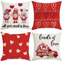 【JH】 Cross-border New Valentines Day Pillowcase Print Couple Sofa Cushion Room Bedroom