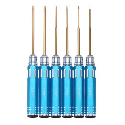 6Pcs RC Tools hex 0.9/1.3/1.5/2/2.5/3mm Allen Driver HSS Titanium Coated Screwdrivers Repair Tool Kit For cars  helicopter toys Drills Drivers