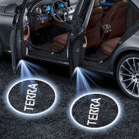 2Pcs รถประตูยินดีต้อนรับไฟ LED โครงการเลเซอร์ Ghost Shadow โคมไฟอุปกรณ์เสริมสำหรับ Nissan TERRA โลโก้2018 Auto ตกแต่งภายนอก