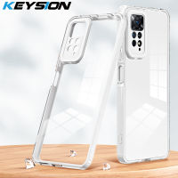 KEYSION เคสใสกันกระแทกสำหรับ Redmi Note 11 Pro 5G TPU โปร่งใสสากล + ฝาหลังโทรศัพท์พีซีสำหรับ Xiaomi Redmi Note Redmi Note 11 11S