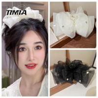 TIMIA ที่หนีบผมปากปลาฉลามตาข่ายขนาดใหญ่ประดับด้วยโบว์พลาสติกหรูหรา Gilrs