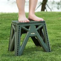 ：“{—— New Japanese-Style Portable Outdoor Folding Stool Camping Fishing Chair High Load-Bearing Reinforced PP Plastic Triangle Stool