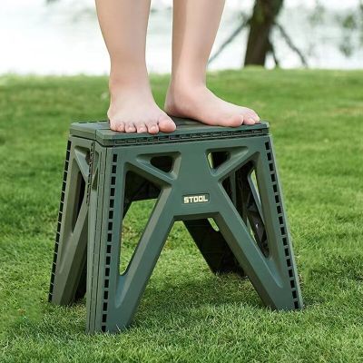 ：“{—— New Japanese-Style Portable Outdoor Folding Stool Camping Fishing Chair High Load-Bearing Reinforced PP Plastic Triangle Stool