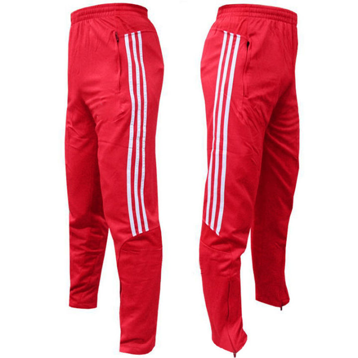 new European and American mens three bar leg zipper color matching casual Leggings sports fitness mens sports pants