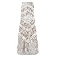 Q1JB Nordic Style Macrame Table Runner Hollow Out Handmade Woven Tassels Bohemian Rustic Tapestry Tablecloth Cover Decoration