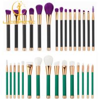 【Howland  Beauty makeup】Howland แปรงแต่งหน้า,Kuas Rias เซ็ต15ชิ้นแปรงความงามสีเขียวขนนุ่มสำหรับผู้เริ่มต้นแป้งเครื่องมือประจำวัน