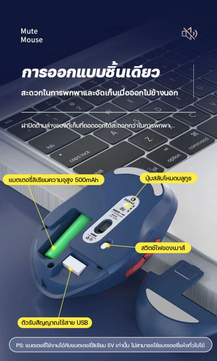 เมาส์ไร้สาย-เมาส์-เมาส์โน๊ตบุ๊ค-เม้าส์ไร้สาย-bluetooth-เม้า-เม้าส์สำหรับเล่นเกมส์-เม้าส์บลูทูธ-เม้าส์-การชาร์จแบบ-type-c-เมาส์ไร้สาย-gaming-เมาส์คอมพิวเตอร์-mouse-wireless-ชาร์จได้-ปิดเสียงคีย์-ปรับ-d