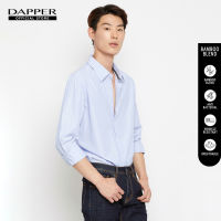 DAPPER เสื้อเชิ้ตแขนยาว BAMBOO BLEND ลาย Dobby ทรง Smart-Fit สีฟ้า