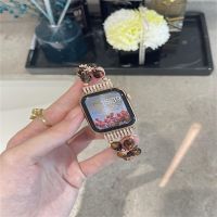 Diamond inlaid metal resin pearl watch strap suitable for Apple watch strap iwatch8765 4 3 SE bracelet ultra 49mm 41mm 45mm 44mm Straps