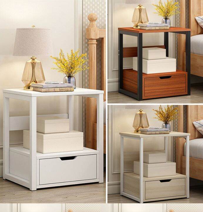 [ CW ] Modern bedroom small bedside table Nordic wooden bedside table