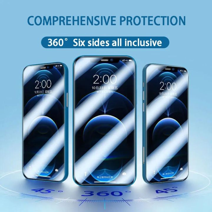 360เคสโทรศัพท์ป้องกันทุกส่วนของเครื่องสำหรับ-iphone-12-11-pro-max-12-mini-x-xr-xs-max-หน้ากระจกเทมเปอร์-หลังแข็งกันกระแทกเคสแบบเนื้อด้าน-carterfa