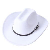 Ethnic Style Cowboy Hat Fashion Chic Unisex Solid Color Jazz Hat With Bull Shaped Decor Western Cowboy Hats