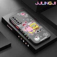 Jlingji เคสสำหรับ Tecno Camon 17P Spark 8 Pro Spark 8 P เคสการ์ตูนน่ารักลาย Spongebob ขอบสี่เหลี่ยมข้างบางดีไซน์ใหม่กันกระแทกมีน้ำค้างแข็งโปร่งใสแข็งเคสมือถือปลอกซิลิโคนคลุมทั้งหมดกล้องป้องกัน Softcase