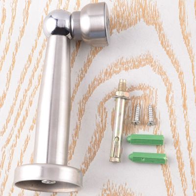 【LZ】℗✚  Lengthen Stainless Steel Magnetic Sliver Door Stop Stopper Holder Catch Floor Fitting With Screws For Bedroom Family Home Etc